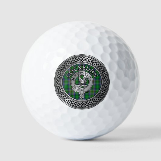 Clan Cockburn Wappen & Tartan Knot Golfball (Vorderseite)