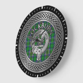 Clan Cockburn Wappen & Tartan Knot Große Wanduhr (Winkel)