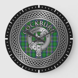 Clan Cockburn Wappen & Tartan Knot Große Wanduhr