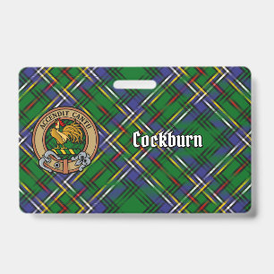 Clan Cockburn-Wappen über Tartan Ausweis