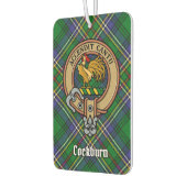 Clan Cockburn Wappen über Tartan Autolufterfrischer (Links)