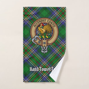 Clan Cockburn Wappen über Tartan Badhandtuch Set