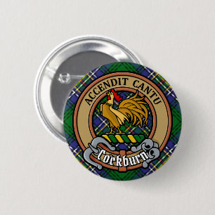 Clan Cockburn Wappen über Tartan Button