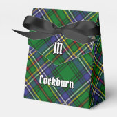 Clan Cockburn Wappen über Tartan Geschenkschachtel (Vorderseite)