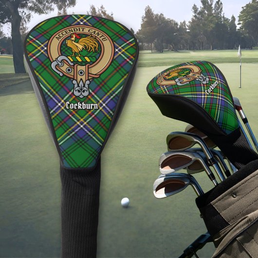 Clan Cockburn Wappen über Tartan Golf Headcover
