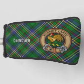 Clan Cockburn Wappen über Tartan Golf Headcover (Vorderseite)