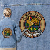 Clan Cockburn Wappen über Tartan Jeansjacke
