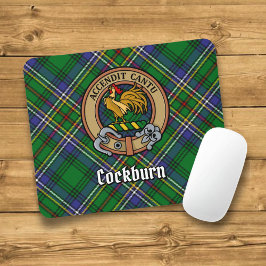 Clan Cockburn Wappen über Tartan Mousepad