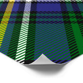 Clan Cockburn Wappen über Tartan Poster (Ecke)