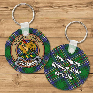 Clan Cockburn Wappen über Tartan Schlüsselanhänger