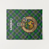 Clan Cockburn Wappen über Tartan Wandteppich (Vorderseite (Horizontal))