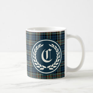 Clan Colquhoun dunkelblaues Tartan-Monogramm Kaffeetasse