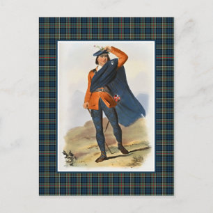 Clan Colquhoun Vintage-Illustration Tartan-Rahmen Postkarte