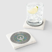 Clan Colquhoun Wappen & Tartan Knot Steinuntersetzer (Seitenansicht)