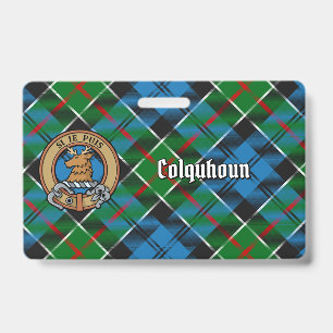 Clan Colquhoun Wappen über Tartan Ausweis