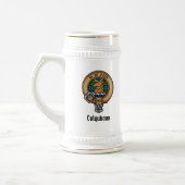 Clan Colquhoun Wappen über Tartan Bierglas (Links)