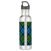 Clan Colquhoun Wappen über Tartan Edelstahlflasche (Rückseite)