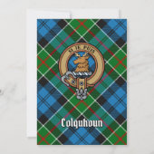 Clan Colquhoun Wappen über Tartan Einladung (Rückseite)