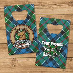 Clan Colquhoun Wappen über Tartan Geldbeutel Flaschenöffner