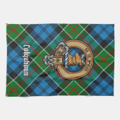 Clan Colquhoun Wappen über Tartan Geschirrtuch (Horizontal)