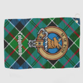 Clan Colquhoun Wappen über Tartan Golfhandtuch (Horizontal)