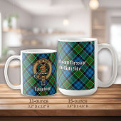 Clan Colquhoun Wappen über Tartan Kaffeetasse