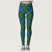 Clan Colquhoun Wappen über Tartan Leggings (Vorderseite)