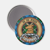 Clan Colquhoun Wappen über Tartan Magnet (Vorderseite/Rückseite)