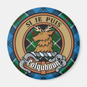 Clan Colquhoun Wappen über Tartan Magnet