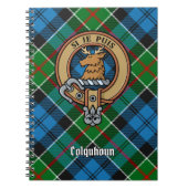 Clan Colquhoun Wappen über Tartan Notizblock (Vorderseite)
