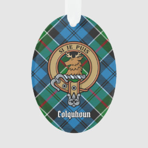Clan Colquhoun Wappen über Tartan Ornament