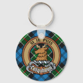 Clan Colquhoun Wappen über Tartan Schlüsselanhänger (Vorderseite)