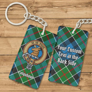 Clan Colquhoun Wappen über Tartan Schlüsselanhänger
