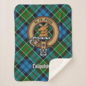 Clan Colquhoun Wappen über Tartan Sherpadecke (Vorderseite)