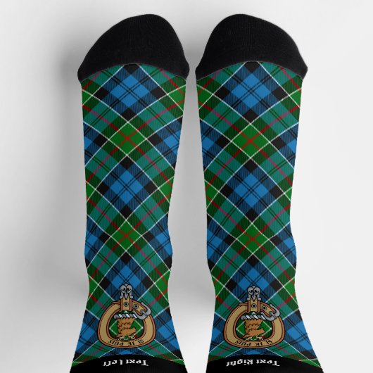 Clan Colquhoun Wappen über Tartan Socken (Oben)