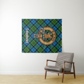 Clan Colquhoun Wappen über Tartan Wandteppich (Beispiel (Horizontal))