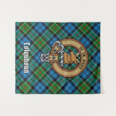 Clan Colquhoun Wappen über Tartan Wandteppich (Vorderseite (Horizontal))