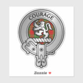 Clan Comyn | Cumming Wappen & Tartan Aufkleber (Blatt)