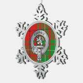 Clan Comyn | Cumming Wappen & Tartan Schneeflocken Zinn-Ornament (Rechts)