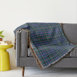 Clan Cooper Tartan Grün und Blau Kariert Decke