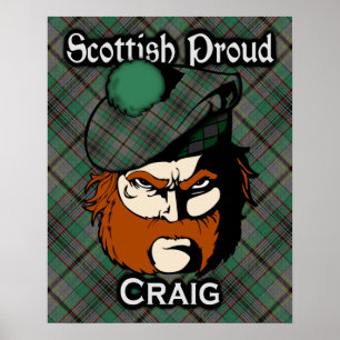Clan Craig Scottish Tartan Poster