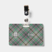 Clan Craig Tartan Abzeichen Ausweis (Vorderseite mit Clip)