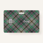 Clan Craig Tartan Abzeichen Ausweis (Vorderseite)