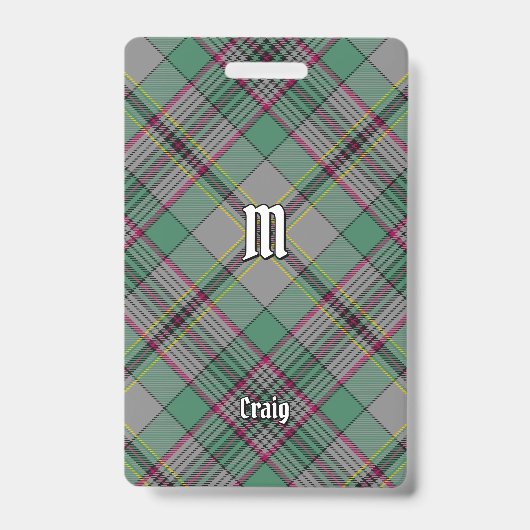 Clan Craig Tartan Abzeichen Ausweis (Vorderseite)