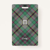 Clan Craig Tartan Abzeichen Ausweis (Vorderseite)