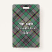 Clan Craig Tartan Abzeichen Ausweis (Rückseite)
