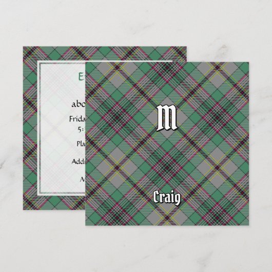 Clan Craig Tartan Einladung (Vorne/Hinten)