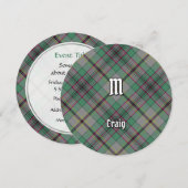 Clan Craig Tartan Einladung (Vorne/Hinten)