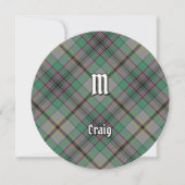 Clan Craig Tartan Einladung (Vorderseite)