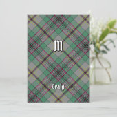 Clan Craig Tartan Einladung (Stehend Vorderseite)